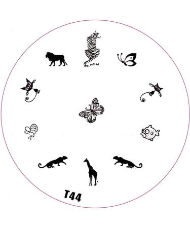 ++SPECIAL ITEM++ Stamping stencil T-Series: T44 Lion Tiger Butterfly Cat Fish Panther Giraffe Bee