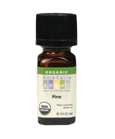 Aura Cacia Aromatherapy Pine Essential Oil Organic 0.25 Oz. Bottle