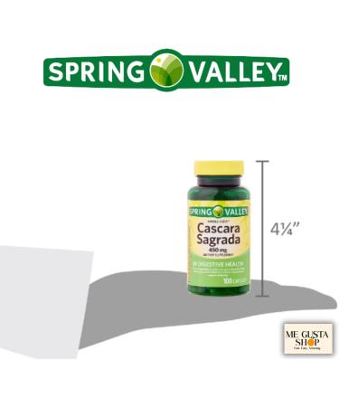 Spring Valley Cascara Sagrada Dietary Supplement 450mg - 100 Count with Me Gustas Sticker | Digestive Health Support - Buy Online on GoSupps.com