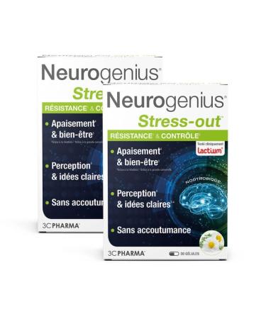 NEUROGENIUS STRESS OUT | Stress and Resistance Management | Nootropic Supplement for Mental Serenity | Formula with Sacred Basil, Rhodiola & Enormous Chamomile | 30 Capsules - 3C PHARMA