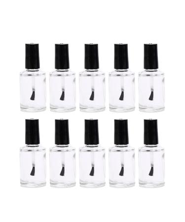 Vasana clear glass nail polish bottle with brush cap empty for manicure top coat cosmetics sample bottle container for DIY nail art 10 pieces