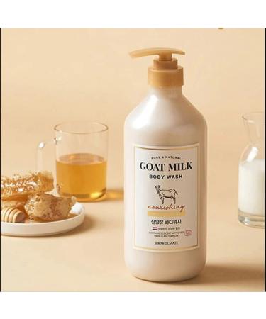 Shower Mate Goat Milk Body Wash- 27 fl oz/ 800mL (Manuka Honey)  27 Fl Oz (Pack of 1)