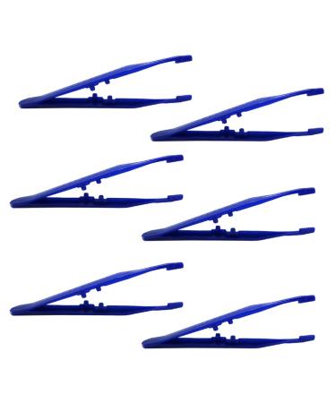 Healifty Plastic Craft Tweezers Disposable Tweezers 20pcs (Blue)