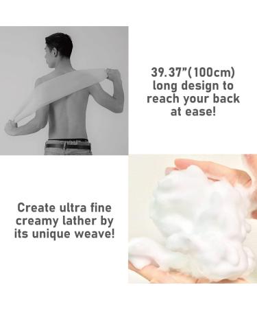 Japanese Made Extra Rough Exfoliating Washcloth Set - Back Scrubber for Dead Skin Cell Removal - Loofah for Women and Men - Special Texture for Fluffy Foam Lather - 2pcs Set (Red Gray) - Buy Online on GoSupps.com