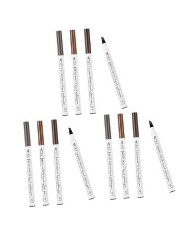 Beavorty 12 Pcs Eyebrow Pen Eyebrow Pencil for Women Liquid Eyebrow Pen Makeup Tools No Smudge 1 count (Pack of 1) As Shownx3pcs