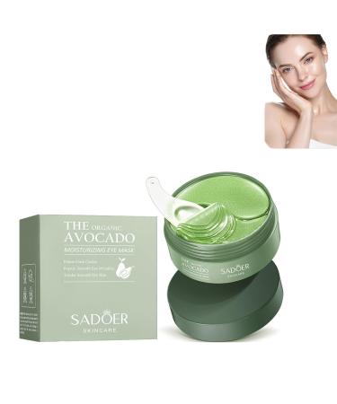 Collagen Eye Patches Soothing Eye Gel Patches Undereye Patches for Reducing Dark Circles Moisturizing Puffiness and Eye Bags Anti-Wrinkle Eye Patches Gel (30 Pairs *Avocado Eye Mask)