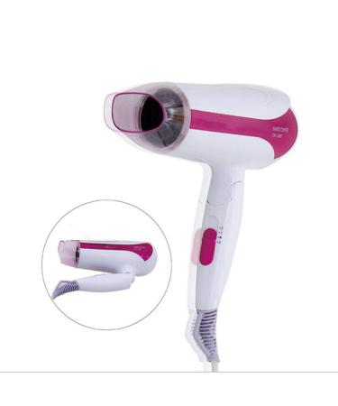 Travel Hair Dryer with Nozzle 1680W Small Mini Professional Folding Hair Dryer Fast Drying Hot/Cold Air (Purple)