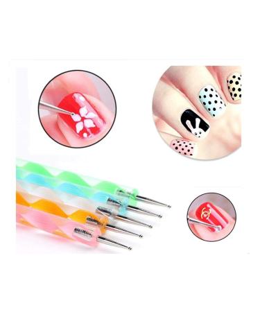 Aoshang 5pc UV Gel Painting Nail Art Dotting Pen Tool Kit for DIY Design & Manicure - Buy Online on GoSupps.com