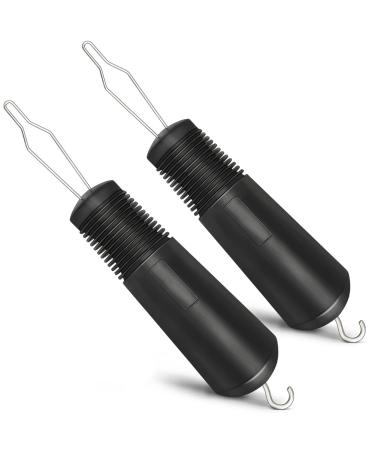 Tovmekdjn 2Pcs Button Hook Tool with Non- Grips to Help with Shirts Coats Button Hook Aids for the Elderly and Arthritic