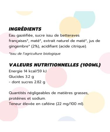 POP Mat - Ginger Flavor - Natural Energy Drink - Low in Sugar and Calories No Sweeteners Vegan Gluten Free Made in France - 12 Cans of 25 cl - Buy Online on GoSupps.com
