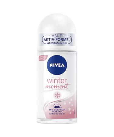 NIVEA Winter Moment Deo Roll-On 50 ml Antiperspirant with Winter Scent 48 Hour Antibacterial Deodorant