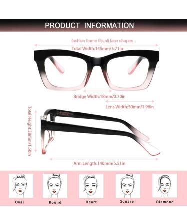 6 Pack Oprah Style Blue Light Blocking Reading Glasses for Women - Square Computer Readers Mix Color 2.0x - Buy Online on GoSupps.com