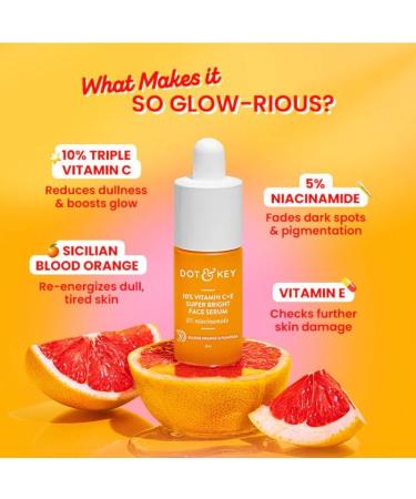 Dott & Keyy Vitamin C Face Serum 10% Vitamin C + E 5% Niacinamide Super Bright Skin 1 fl.oz - Buy Online on GoSupps.com