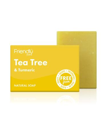 Friendly Soap Handmade Natural Tea Tree & Turmeric Soap - Silky Therapeutic Antibacterial 95g Tea Tree 95 g (Pack of 1)