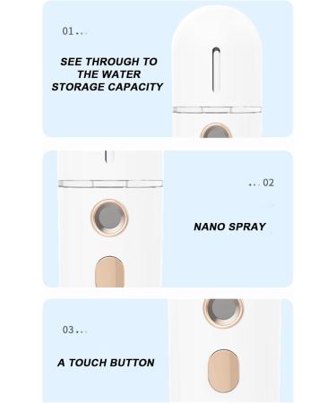 Face Mister - Nano Facial Mister | Mini Face Mist Handy Sprayer Face Hydration Mist Sprayer Spray Quiet Steamer Aerosol Fine Mist for Face Hydrating Home Ultra-Fine Handheld Humidifier White - Buy Online on GoSupps.com