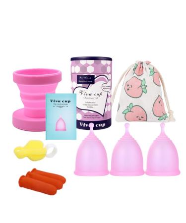 Florauspicious reusable menstrual cup get florauspicious menstrual cups for female care 3 pieces (large pink) pink/pink/pink 1 piece (3 pack)