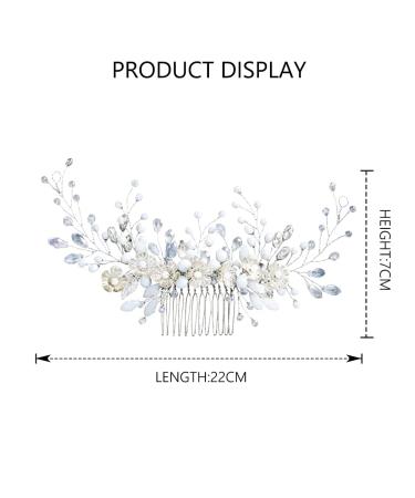 Fashion Band Hair Comb with Flower - Silver Bridal Jewelry with Crystals & Leaf Accents | Elegant Hair Accessories for Women & Girls - Buy Online on GoSupps.com