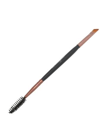 Cosmetic Makeup Brush Double-End Eyebrow Brush with Wooden Handle + Eyebrow Comb Black