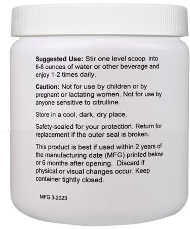 Citrulline Malate 6 000mg per Serving 45 Servings 270 Grams of 100% Pure Citrulline Malate - Buy Online on GoSupps.com