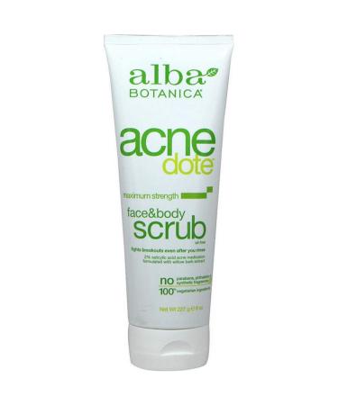 Alba Botanica Natural AcneDote Face & Body Scrub 8 oz (Pack of 9)