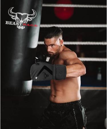Buy Beast Rage Boxing Gloves - Kickboxing & Training Gloves for Men & Women | 8oz to 16oz - Matte Black Muay Thai Gear - Buy Online on GoSupps.com