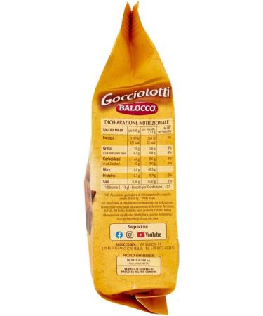  Balocco Balocco Gocciolotti Chocolate Chip Cookies 100% Italian 350g Pack of 3 - Buy Online on GoSupps.com