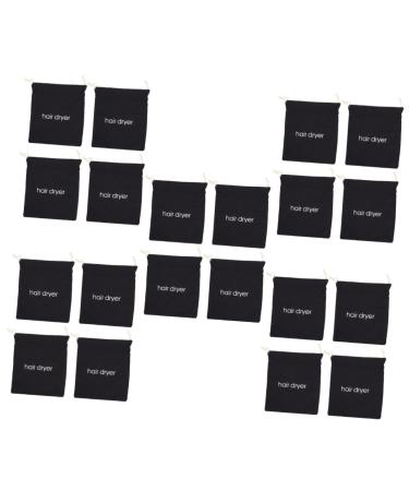 Baluue 20 Pcs Hair Dryer Storage Bag Travel Tote Bag Crimper Hair Tool Jewelry Bags Drawstring Fabric Black
