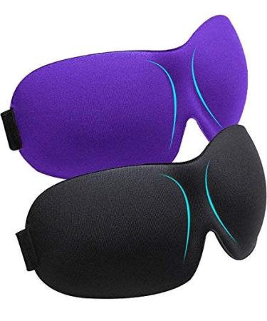 Sleep Mask 2 Pack 3D Sleeping Masks Blindfold Eye Covers for Night Eyeshades Blinder for Travel