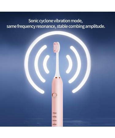 Sonic Electric Toothbrush - 6 Brush Heads Fast Charge 40000 VPM Deep Clean - Smart Toothbrush (Pink) | International Shipping - Buy Online on GoSupps.com