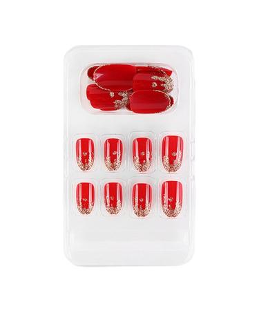 dijiusidy False Nail Fashionable Various Shapes Fingernail Full Coverage Strong Viscosity Adjustable Paster for Manicure Art 18 F741 18 1 count (Pack of 1)