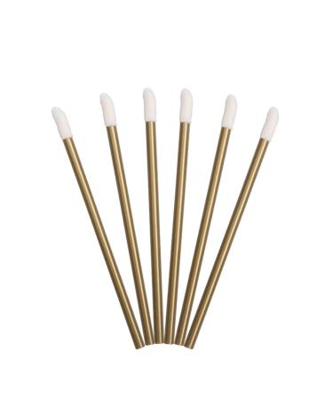 AKOAK 50 Pcs Disposable Lipstick Brush Lip Gloss Stick Applicator Portable Eyeshadow Lip Gloss Brush Cosmetic Tool (gold)