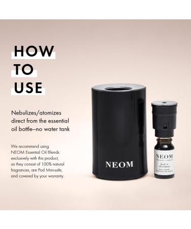 NEOM Portable Wellbeing Pod Mini Diffuser - Rechargeable USB Aromatherapy Essential Oil Diffuser for Small Spaces - Black - Buy Online on GoSupps.com