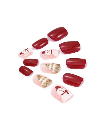 Brishow Christmas Artificial Nails - 24 Press-On Red Snow Moose Design for Women & Girls - Buy Online on GoSupps.com