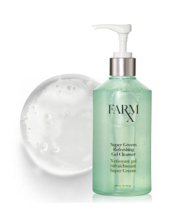 Farm Rx Super Greens Refillable Gel Facial Cleanser - Vegan natural daily gel cleanser with super green ingredients to cleanse skin and remove dirt and makeup (240ml/8.11 fl oz) Clean Beauty
