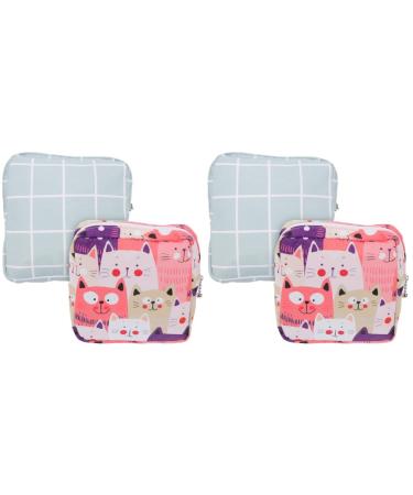 Healeved 4 pieces of storage bags for women's bandages binding bags for the period periode pocket outdoors Pad bag pocket tampon pure cotton multifunction travel school material