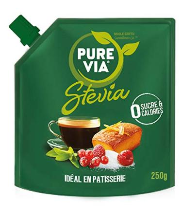 PURE VIA - Set of 2 Stevia Crystallized Powder - Zero Calorie - 250g