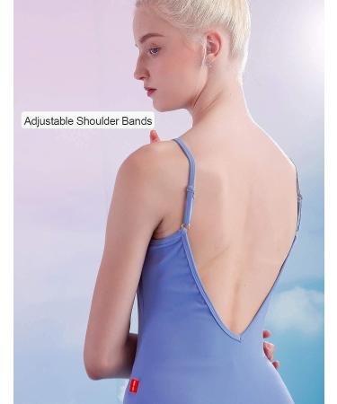 Daydance Camisole Women's Ballet Leotard with Color Waist Line - Large Light Blue - Buy Online on GoSupps.com