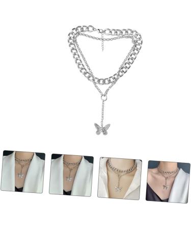 CALLARON 1pc Butterfly Necklace Necklaces A Necklace Neck Decor Pendant Alloy Neck Chain Grace Woman Decorate - Buy Online on GoSupps.com