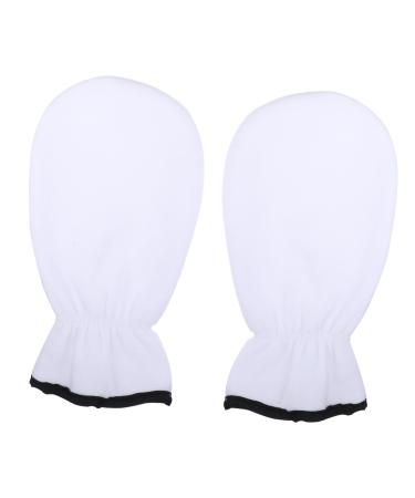 Housoutil 1 Pair Exfoliating Hand Mask Heat Preservation Mitten Cotton Gel Moisturizing Gloves Dry Skin Gloves Repair Skin Hand Gloves Beam Port White Flannel Hand Cream