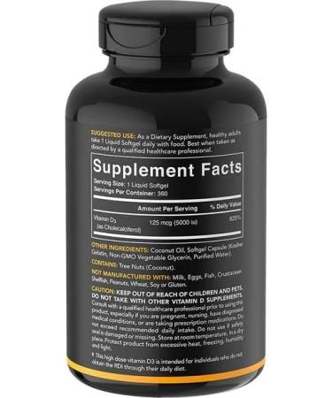 IJK Vitamin D3 5000IU 125mcg Coconut Oil Softgels - 360ct - Buy Online on GoSupps.com