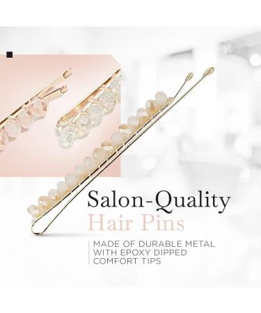 Kitsch Blush Mauve Beaded Bobby Pins - Set of 3 | Stylish Hair Accessories - Buy Online on GoSupps.com