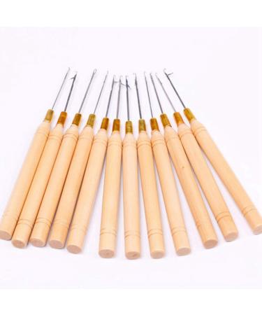 Minkissy 10-Piece Hair Extension Hook Pull Needle Set for Dreadlocks & Wigs - Wooden Handle for Micro DOLL Hairstyles - International Shipping Available - Buy Online on GoSupps.com