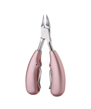 JISTL Nail Clippers for Ingrown/Thick Toenail Surgical Grade Stainless Steel Sharp Blades with Soft Ergonomic Handles for Easy Grip Best Nail Clipper & Pedicure Tool (Rose Gold)