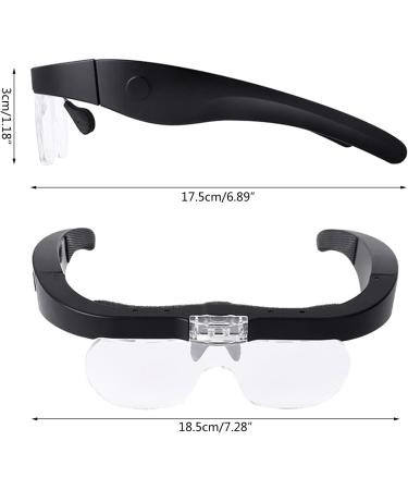 Head-Magnifier Glasses with 2 LED Lights USB-Charging Magnifying Eyeglasses for Reading Jewelry Craft Watch Repair Hobby Hands Free Magnifier for Reading Books Small Gift - Buy Online on GoSupps.com
