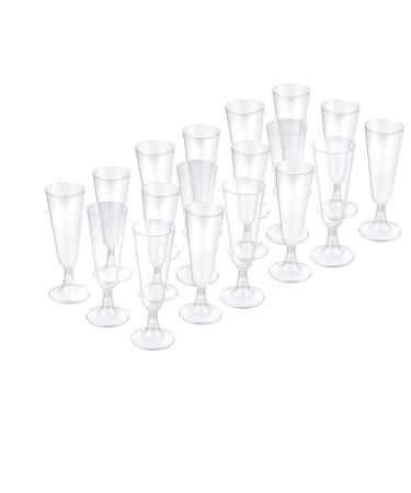 Plastic Champagne Flutes Mini Champagne Glasses 18 Pack Clear Disposable Champagne Glasses 5.5OZ Mimosa Wine Glasses Idea for for Wedding Party Toasted Flute Cocktail Cup
