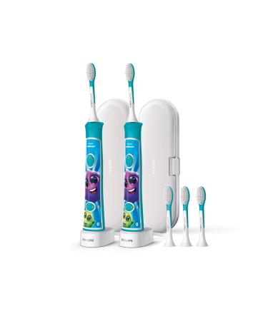 Philips Sonicare Kids Rechargeable Toothbrush with Built-in Bluetooth 2-Pack