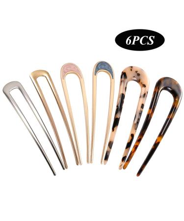 VASEMELE U-Shaped Hair Needles - 6 Pcs French Style Hair Clips for Updos & Chignons - Buy Online on GoSupps.com