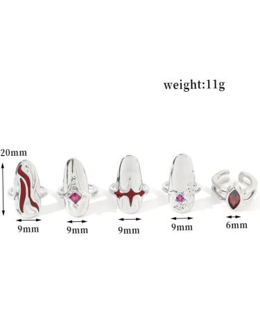 FOMIYES 5 Sets Nail Ring Finger Jewelry Rings for Women Ring for Women Finger Tip Women Ring Ladies Rings Women's Band Rings Red Jewelry Ring Decor Zinc Alloy Girl Miss White - Buy Online on GoSupps.com
