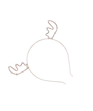 Frcolor Christmas Reindeer Headband for Kids Gold Anti-Stirring Antler Hairband for Girls | Perfect Holiday Photo Prop & Gifts - Buy Online on GoSupps.com