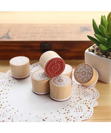 Fciqven 12Pcs Floral Pattern Wooden Rubber Stamps - Perfect for Scrapbooking and DIY Craft Cards - Buy Online on GoSupps.com